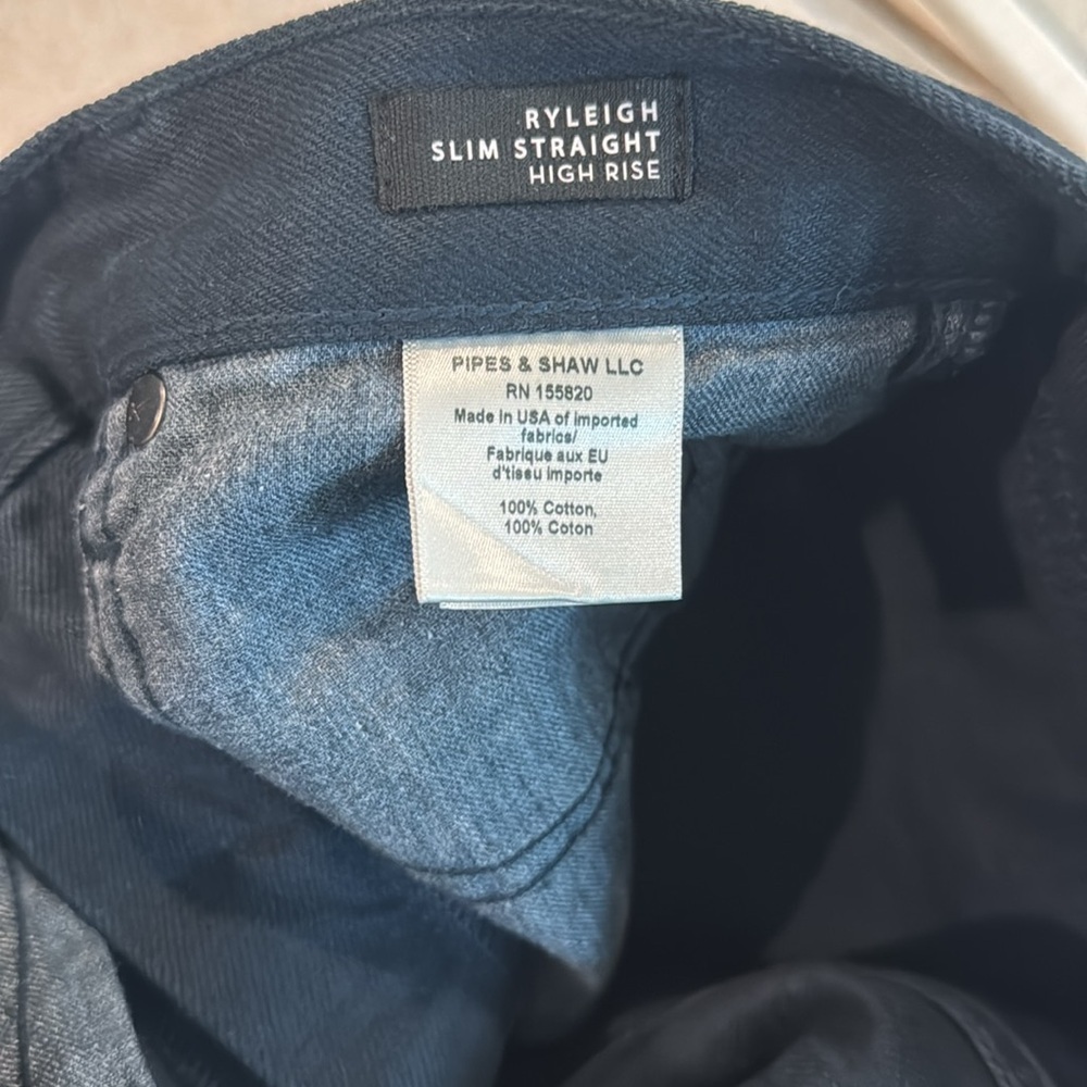 Veronica Beard Ryleigh Slim Straight High Rise Jeans in Petrol - Picture 7 of 9